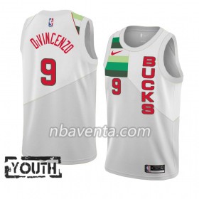 Camiseta Niños Milwaukee Bucks Donte Divincenzo 9 2018-19 Nike Blanco Swingman
